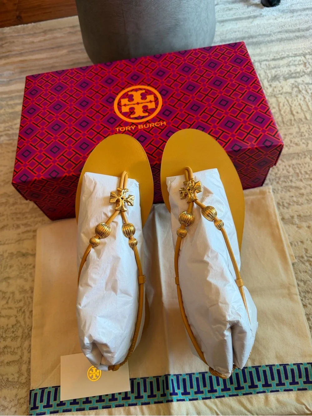 Tory Burch Capri Flat Lace Up Sandals